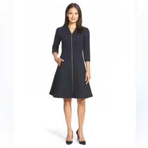 Lafayette 148 Rosalie Front Zip A-line Dress